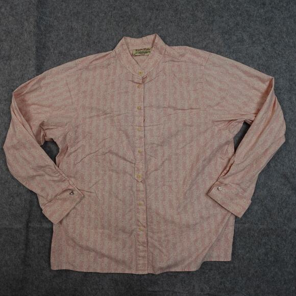 Vintage Wah Maker Top Womens XXL Button Shirt Floral Western Micro Corduroy Pink - Picture 1 of 11